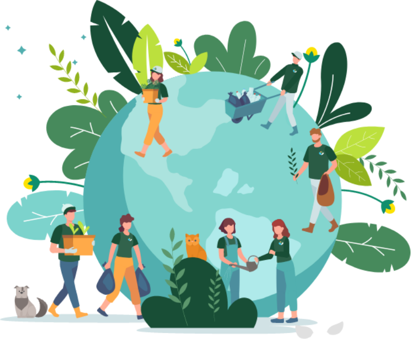 Illustration — people and planet, Sagrada Madre projects