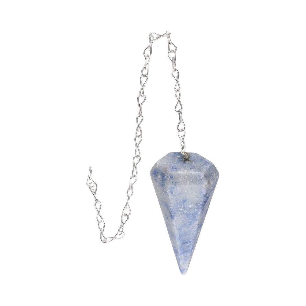 Faceted Blue Quartz Pendulum