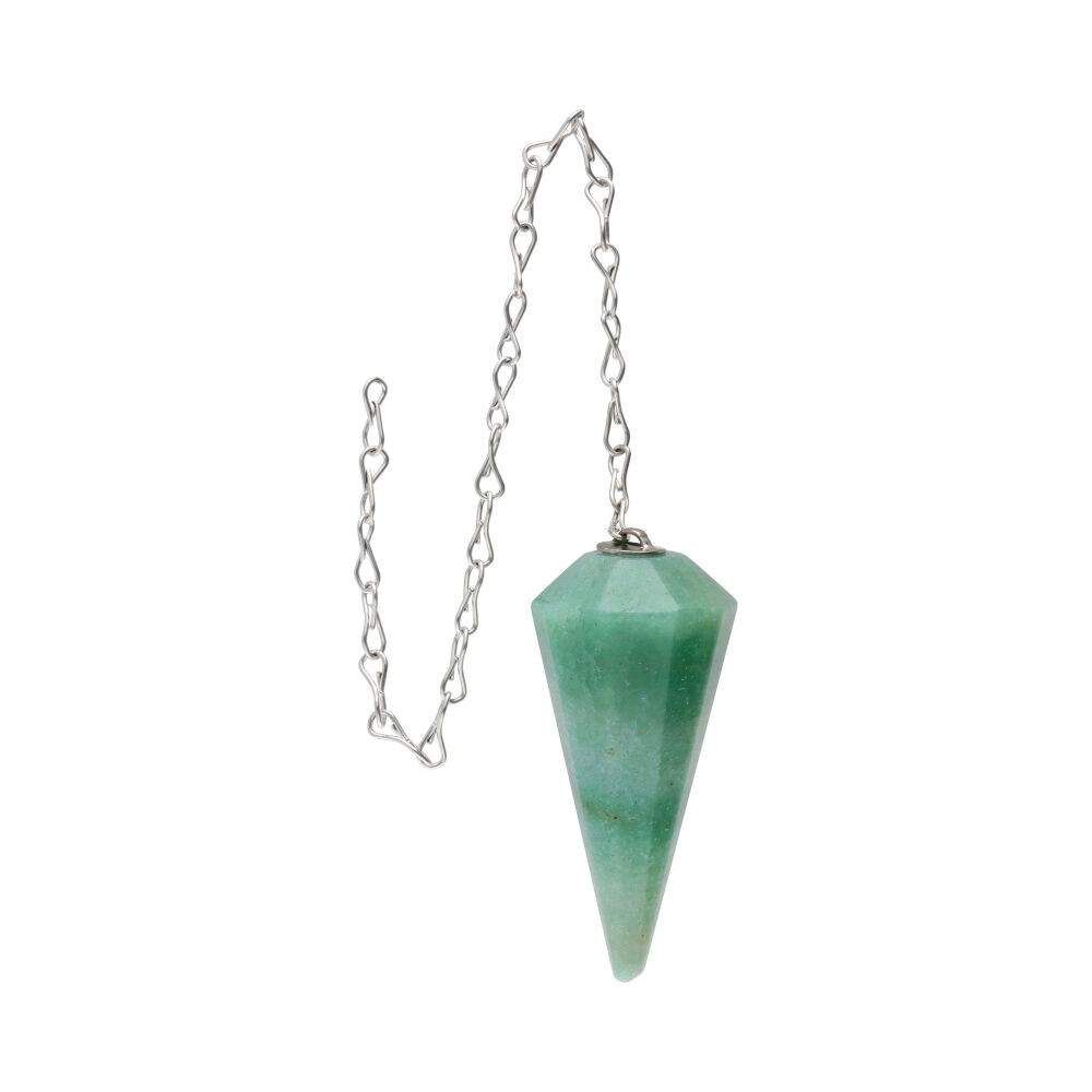 Faceted Green Quartz Pendulum