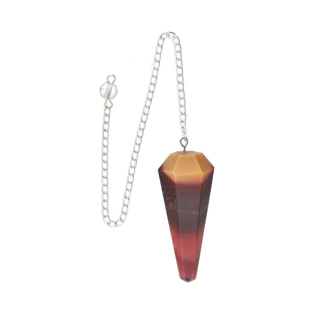 Faceted Mokaite Jasper Pendulum
