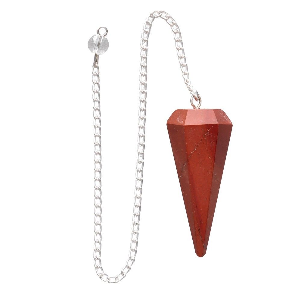 Faceted Red Jasper Pendulum