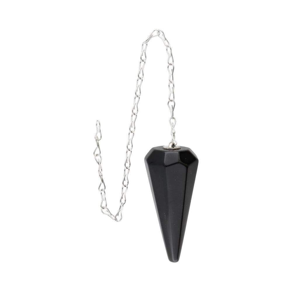 Faceted Obsidian Pendulum
