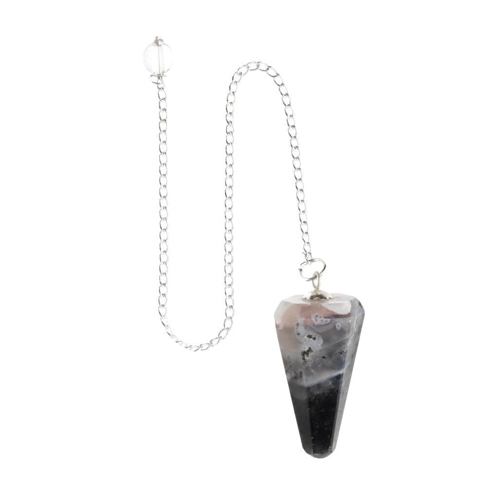 Faceted Moss Agate Pendulum